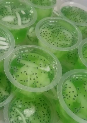 Foto resep Puding melon kelapa selasih