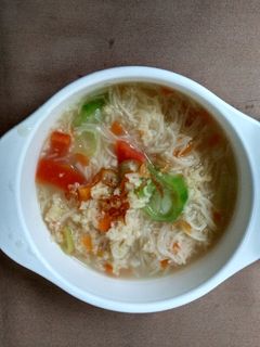 Foto resep Mee sua udang sayur (Mpasi 9m+)