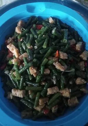 Foto resep Tumis kacang panjang dan tempe