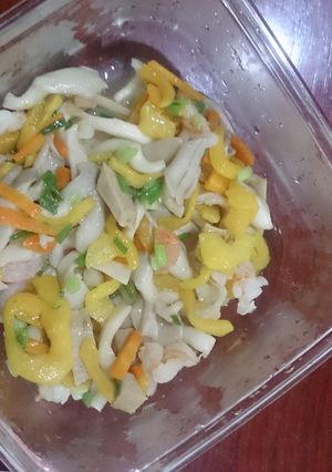 Hình của món Mít xào nấm.