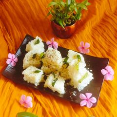 A picture of Instant semolina dhokla suji(rava) dhokla.