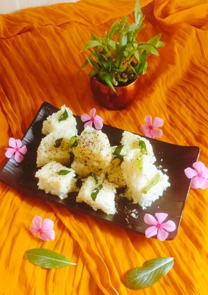A picture of Instant semolina dhokla suji(rava) dhokla.