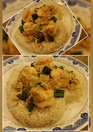 A picture of Buttery Garlic Mushrooms Prawns.