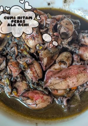 Foto resep Oseng cumi hitam pedas