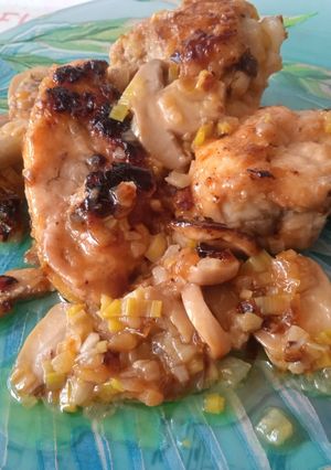 Una foto de Pollo a la sidra
