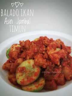 Foto resep Balado ikan asin jambal timun