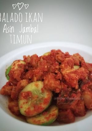 Foto resep Balado ikan asin jambal timun