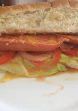 A picture of Messy Bread Roll Sandwich.