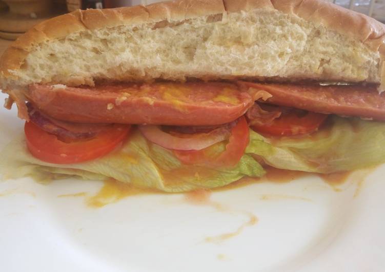 Messy Bread Roll Sandwich