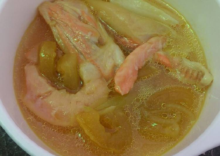 Resep Salmon belly soup (mpasi 14bln) Anti Gagal