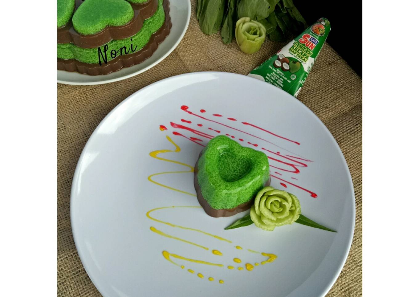 Puding Lumut Pakcoy Cokelat