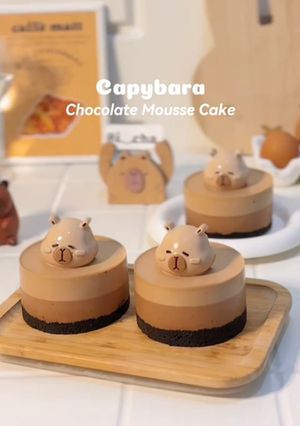 Foto resep Capybara Chocolate Mousse Cake