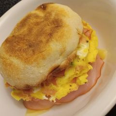 A picture of Ham, Egg, & Cheese Breakfast Sandwich.