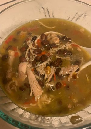 A picture of Instant pot Chicken Verde Stew.