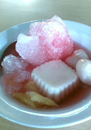 Foto resep Es Puding + Buah Leci & Nanas