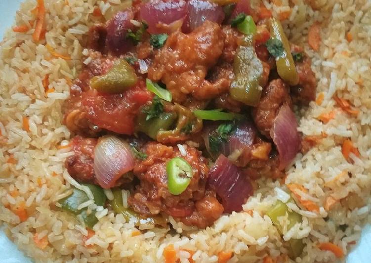 Recipe of Ultimate Chines rice mutton 65 restaurant recpie