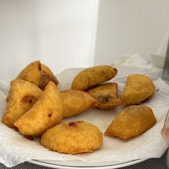 A picture of Traditional Cali-Style Colombian Empanadas (from scratch with ground corn).