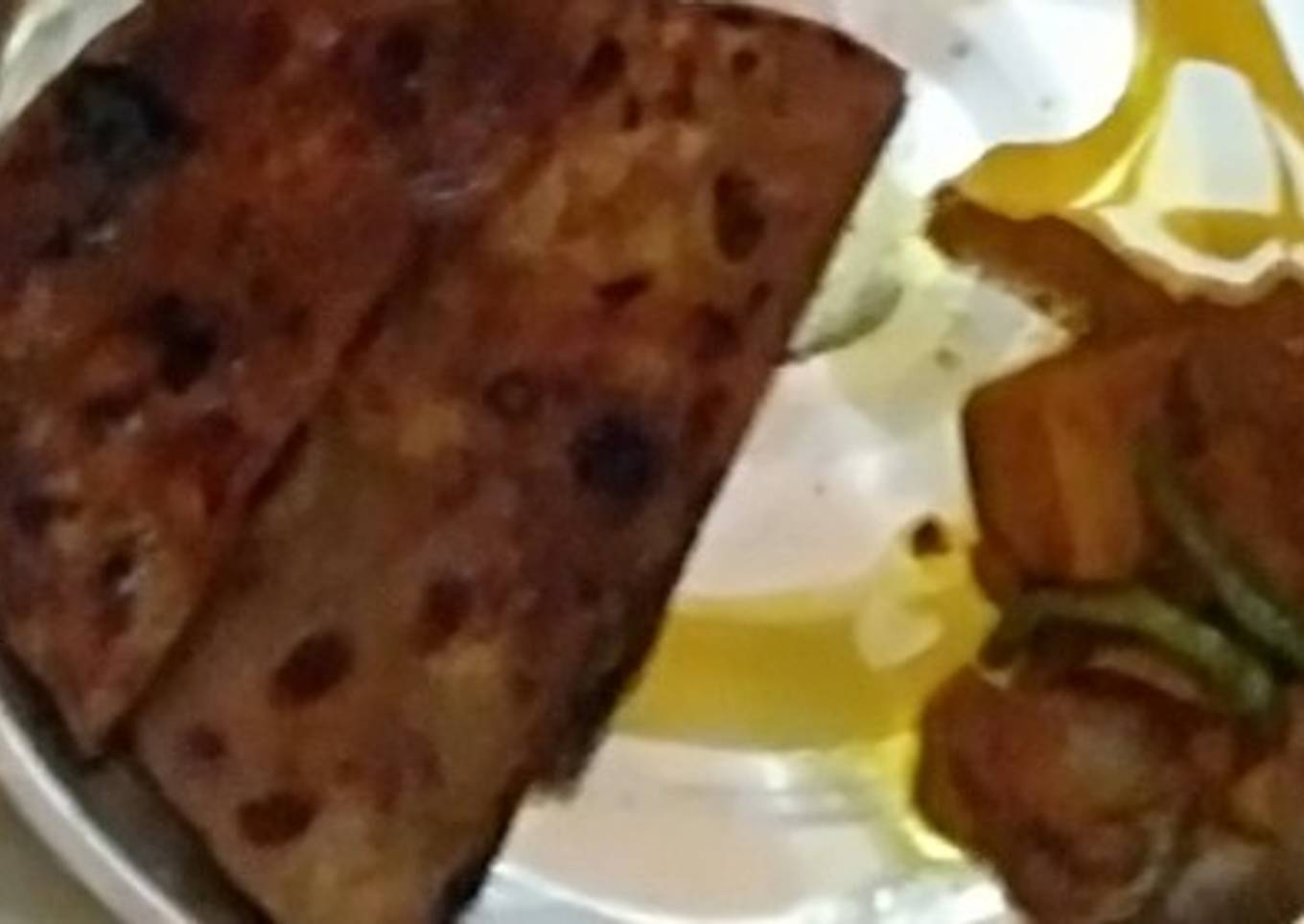 Cinnamon flavored caremelised coated paratha