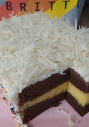Foto resep Brownies Kukus Lapis Cokelat Keju