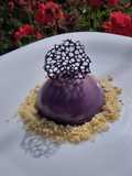 Mousse de piloncillo y Jelly de guayaba con tecojote