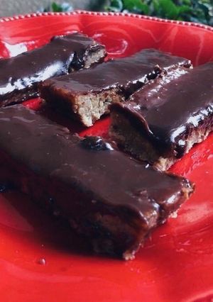 Una foto de Barritas de avena y coco con chocolate 🍫