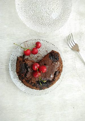 A picture of Eggless Chocolate Cake.