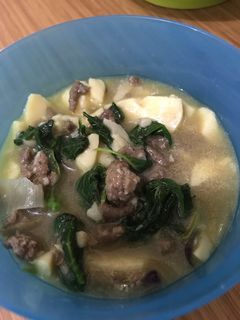 Foto resep Mpasi 18 bulanSup bayam daging tofu