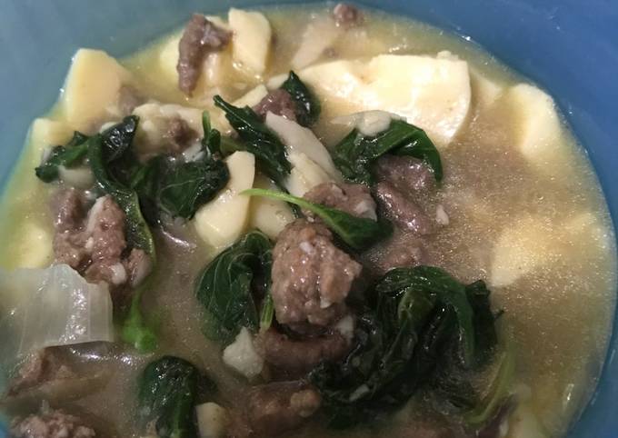 Anti Ribet, Buat Mpasi 18 bulan  Sup bayam daging tofu Kekinian