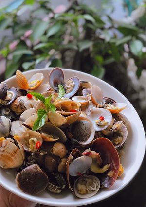 Hình của món Nghêu xào sả ớt.
