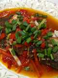 Fried Siakap with Garlic, Capsicum and Sauce