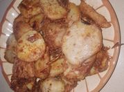 A picture of fried yam with fried eggs