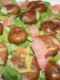 Ensalada de papines salmón y rúcula