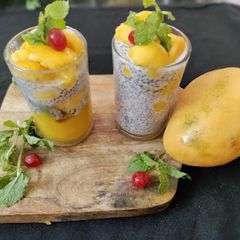 A picture of Mango chia pudding.