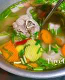 Giò heo hầm cà rốt khoai Tây