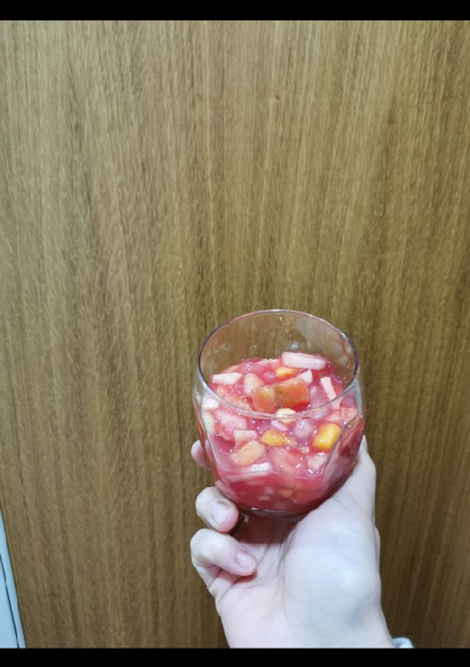 Una foto de Macedonia de frutas