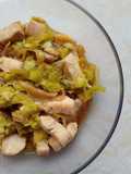 Tumis dada ayam kulit jagung muda janten (klobot/soleng)