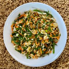 Apple, cabbage and carrot salad A picture of Apple, cabbage and carrot salad.