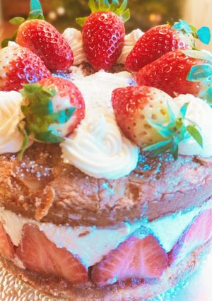Foto resep Erdbeer Käsesahne Bienenstich kuchen