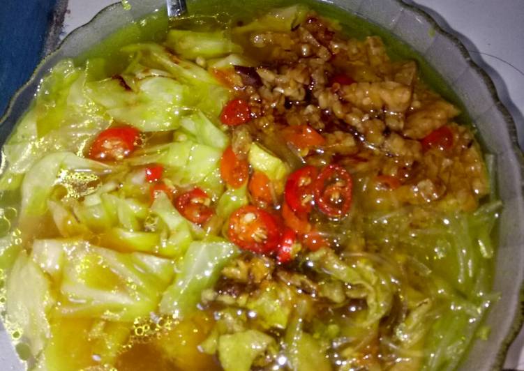 Soto ayam bening + tumis tempe