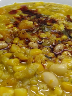 Una foto de Porotos con mazamorra