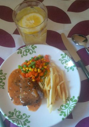Foto resep Steak daging sapi lada hitam