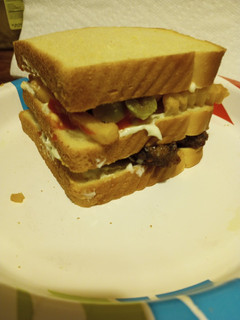 A picture of Jalapeno Burger with Fries Sandwich.