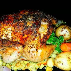 A picture of Mike's Lemon Garlic Cornish Game Hens.