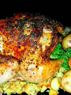 A picture of Mike's Lemon Garlic Cornish Game Hens.