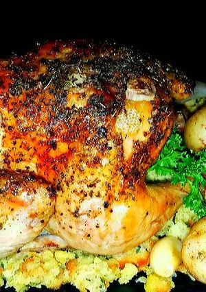 A picture of Mike's Lemon Garlic Cornish Game Hens.