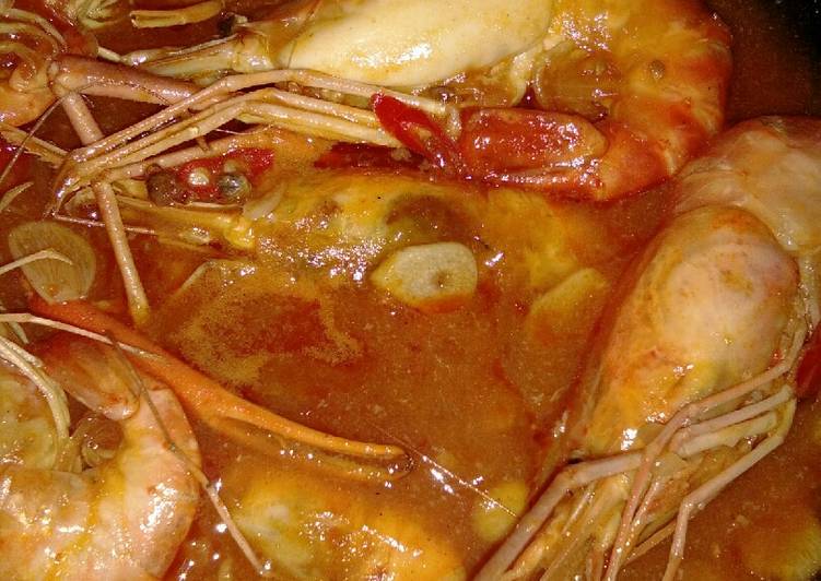 Resep Udang saos pedas asam manis Anti Gagal