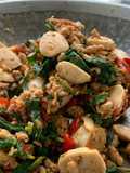 Stir-Fried Minced Pork and Meatballs with Holy Basil (Pad Krapow)