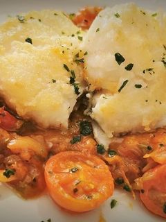 Una foto de Bacallà amb Samfaina (Bacalao con Pisto)