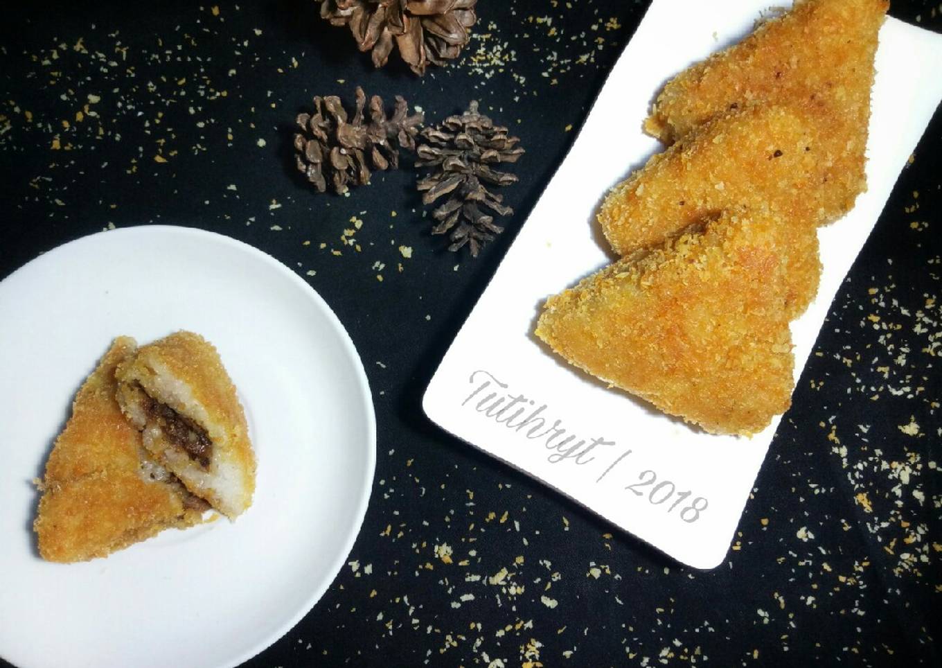 Lemper goreng isi rendang