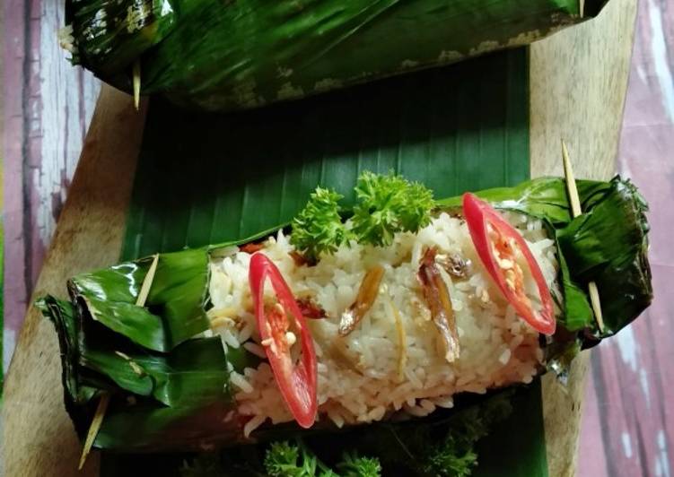 Nasi bakar teri simple